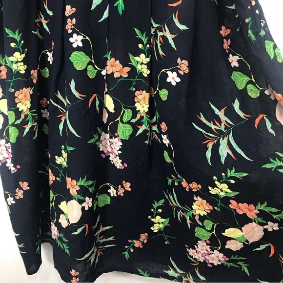 Romacci Navy Blue Floral Print Lightweight Cotton Popover Dress NEW - Picture 6 of 12